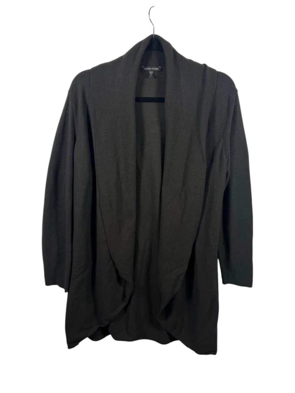 Eileen Fisher Sweater Womens Merino Wool Cardigan XLarge Open Luxe Minimalist